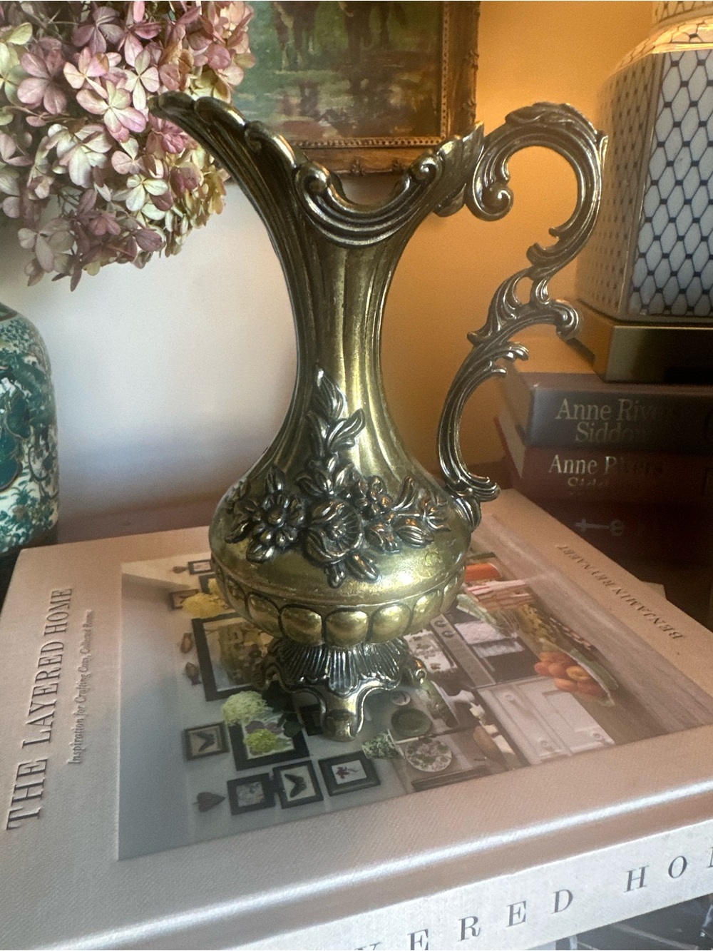 Vintage Italian Brass Footed Vase